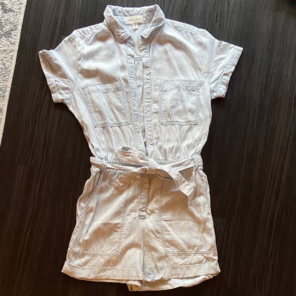 Anthropologie- Cloth & Stone Light Blue Denim Romper